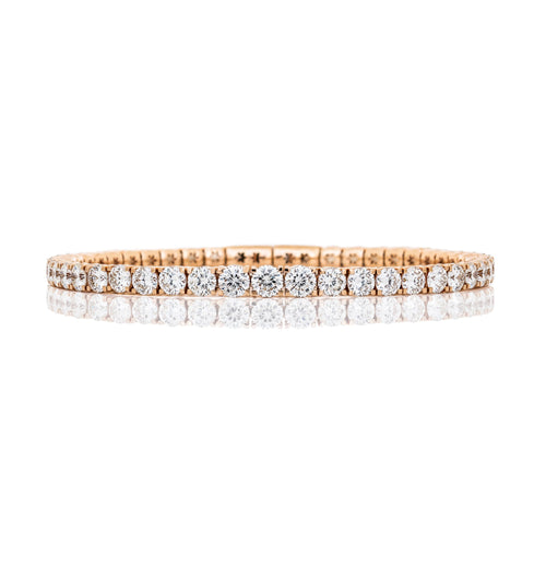 Round Brilliant Diamonds One Line Bangle Yellow Gold