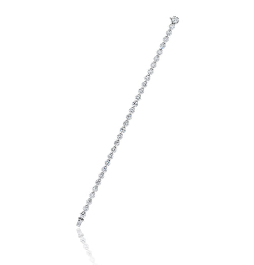 0.30 's Round Brilliant GIA Certified Diamonds Three Prongs Tennis Bracelet